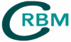 Logo bicolore bleu-vert. Grande courbe en forme de C foncé encadrant les lettres RBM dans une teinte turquoise brillante.